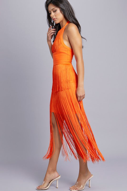 fringe orange dress Arielle Maxi length Sizing Queen Amidala Black Travel African fashion Women Size (Mother):S