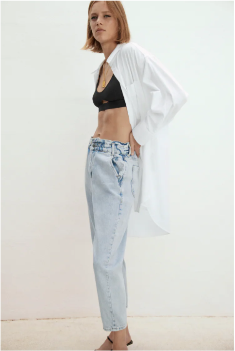 ZARA BAGGY PAPERBAG JEANS – Amarella - Main Image